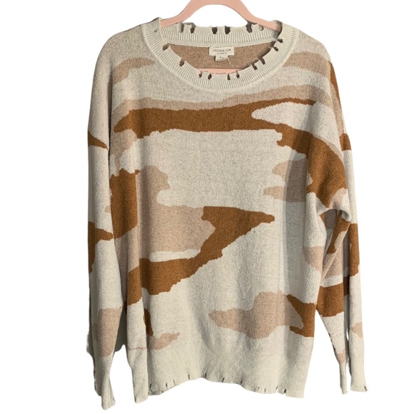 CHIC SOUL Baby I’m Yours Pink Camo Sweater Pink/Brown - Size XL - Picture 2 of 7